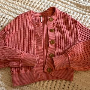 Free People pink cardigan size small